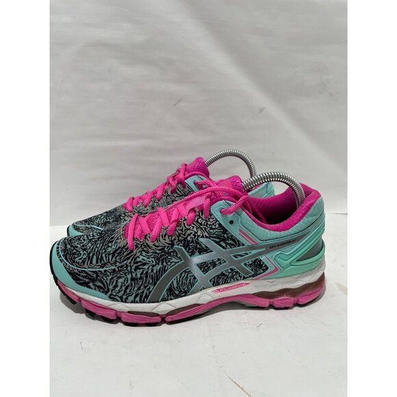 Women’s Asics Gel Kayano 22 Size US 8.5 running low top Aqua Glow Pink - Sneaker - Picture 1 of 6